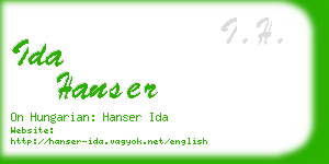 ida hanser business card